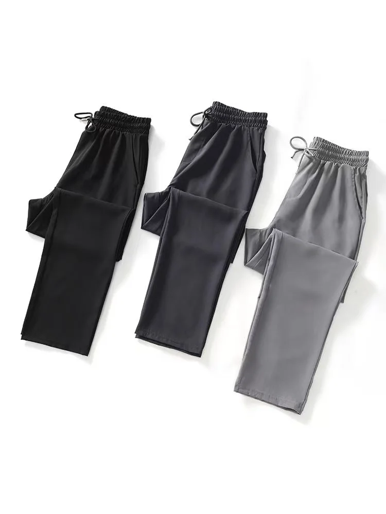 

Высококачественные ледяные брюки для мужчин, всесезонные тонкие повседневные новые свободные быстросохнущие легкие повседневные брюки для бега на открытом воздухе