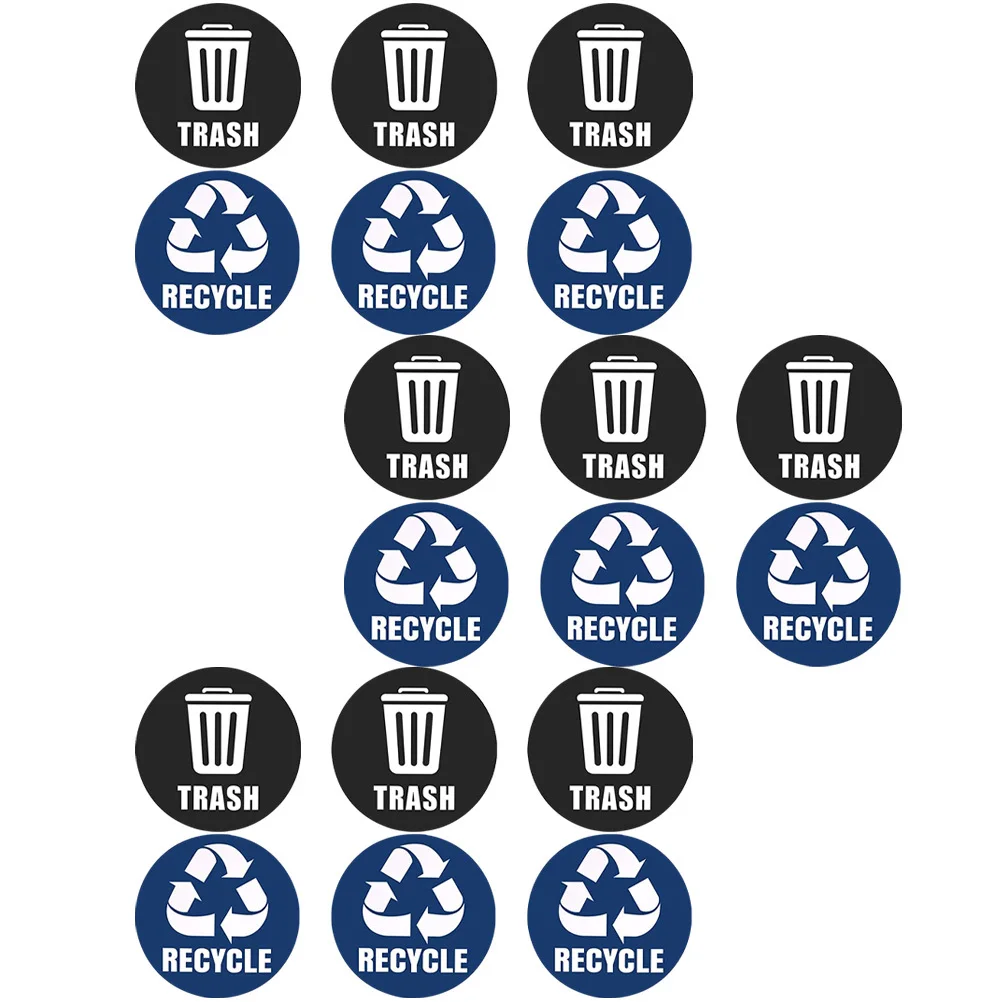 1Set Mülleimer Recycling Aufkleber PVC Wasserdicht Abnehmbare Müll Sortierung Aufkleber Aufkleber für Bins Windows Lkw