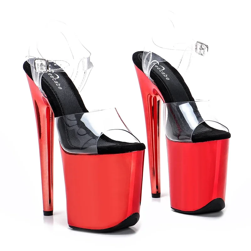 Leecabe  20cm/8inch PVC Uppre New  color high heel sandals sexy model show shoes  pole dancing shoes platform sandals 1D