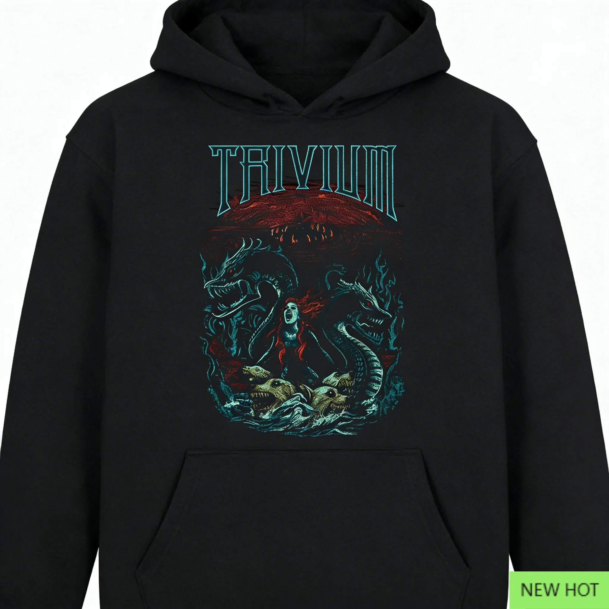 Felpa con cappuccio Trivium Mythic Dragon, felpa Metalcore, perfetta per i fan che amano US Metalcore e Dark Narrative Vibe