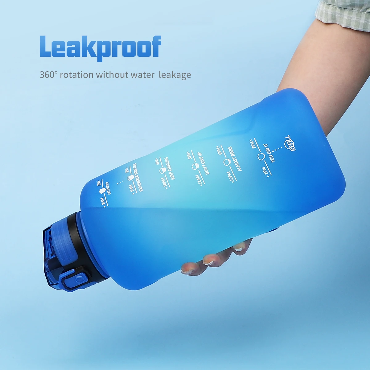 1500ML Sports Water Bottle Large Capacity Fitness With Scale Gradient Kettle Outdoor Plastic Portable Leakproof Water Bottle