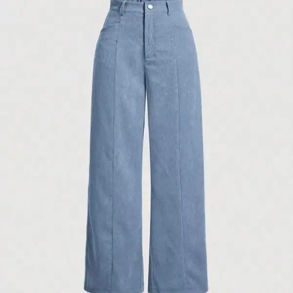 

Casual Pants for Men And Women with Flat Pattern And Buttons High Waist Straight Leg Neutral Sle Other Material 00%