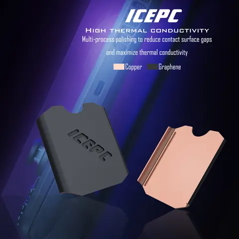 Dissipateur thermique iCEPC 2230 pour pont Stream NVME 2230 SSD, revêtement graphène, dissipateur thermique en cuivre avec Kit de réparation de remplacement, silicium thermique