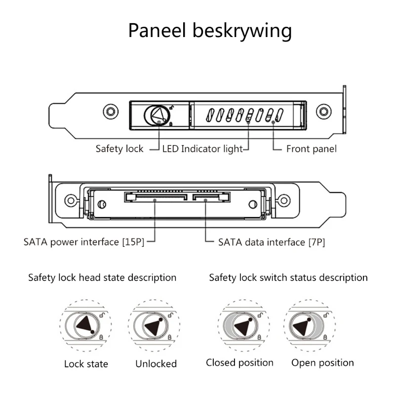 PCI Single-disk Hard Box Chassis Built-in Hard Disk Extraction Expansion Bracket for 2.5-inch SSD