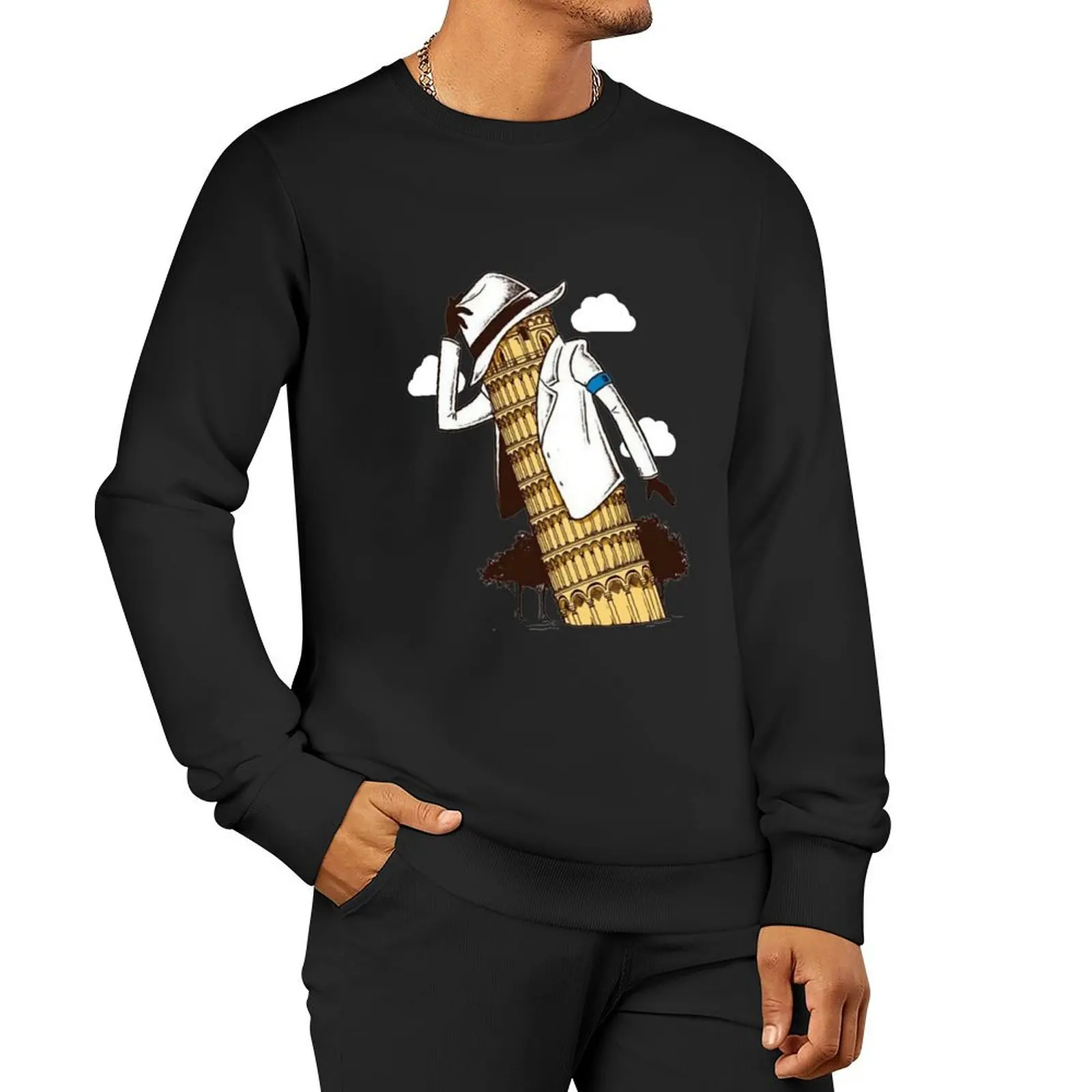 Pisa Tower & Michael Jackson Pullover Hoodie mens clothes hooded shirt tracksuit men wear aesthetic sweatshirts