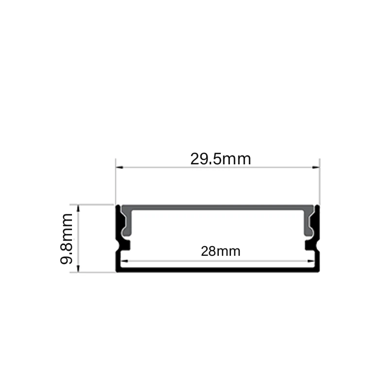 29.5x9.8mm Aluminum Profile Ceiling Led Channel With PC Cover Surface Mounting Led Strip Lights