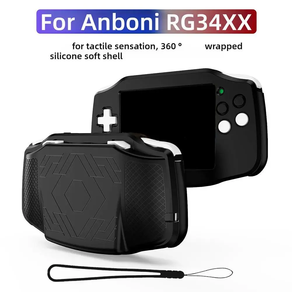 Silicone Case For ANBERNIC RG34xx Handheld Game Console Silicone Protective Cover Anti-Scratch Storage Box Soft Shell