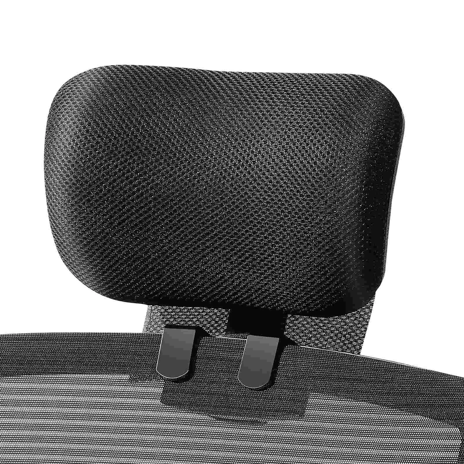 Adjustable Office Chair Headrest Pillow 2 6cm Thick Black Clip Ergonomic Breathable Mesh Neck Support Compatible Most Chairs