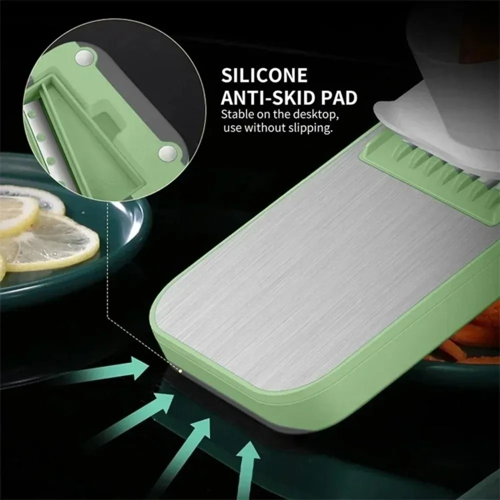 

​Adjustable 6 in 1 Veggie Slicer Multifunctional Stainless Steel​ Vegetable Cutter​ Manual Operation Julienne Shredder