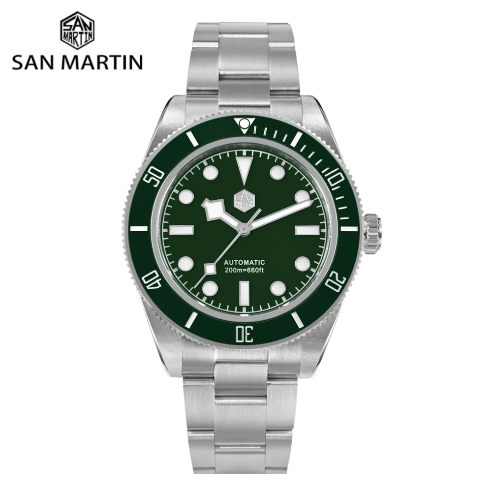 

San Martin 40mm NH35 Wristwatch Men Diving Watch Automatic Stainless Steel BGW-9 Luminous Clock Relogios Masculino 20Bar SN0008C