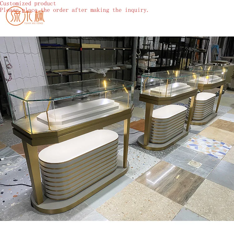 

Custom Jewelry Shop Stainless Steel Luxury Boutique Jewelry Showcase Furniture Gold Jewellery Display Sale