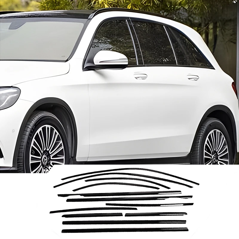 

X253 X254 2016-2024 For Mercedes Benz GLC Car Styling black Window Sequins Decoration Cover Trim Auto Accessories Shchcg