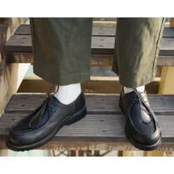 Scarpe da uomo in vera pelle Goodyear-Welding Retro Classic Derby scarpe in pelle con punta tonda formale Casual Business