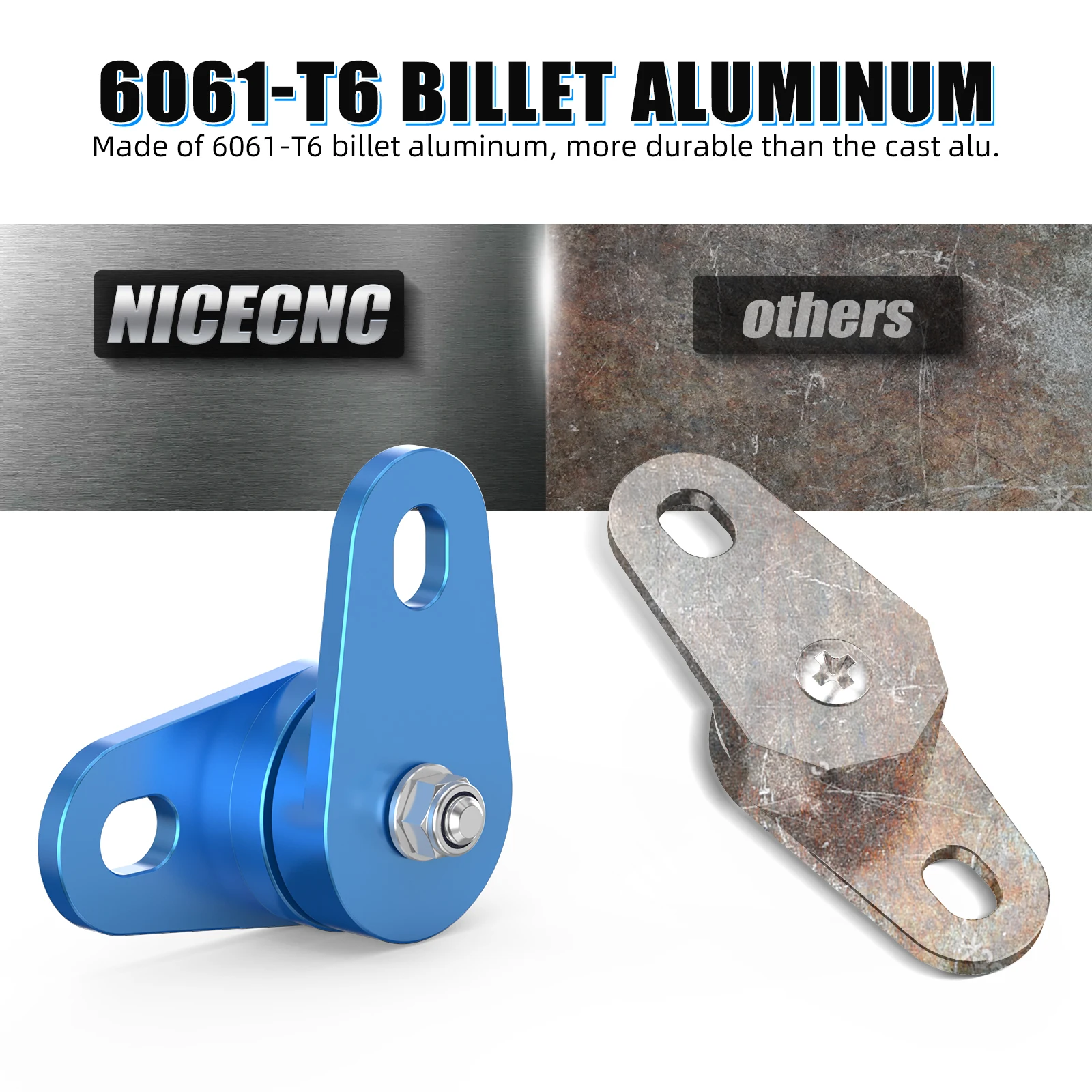 NICECNC Auspuffrohrhalterungen für Yamaha Banshee 350 YFZ350 YFZ350SP 1987–2006, verstellbare Aluminium-Schalldämpferhalterung für ATV – Detail 4