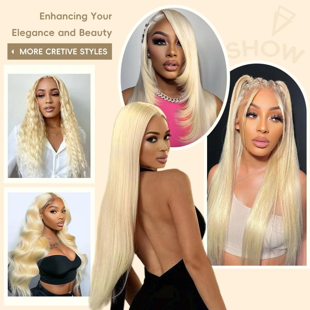 30 40 Inch 613 Honey Blonde Wig Human Hair Original Brazilian 13x6 Hd Lace Frontal Wig Body Wave Human Hair Wigs Pre Plucked With Baby Hair 13x4 Lace Front Wig Human Hair Colored Wig 180% 200% 220% Density 360 HD Lace Front Human Hair Wigs for Black Women view 6