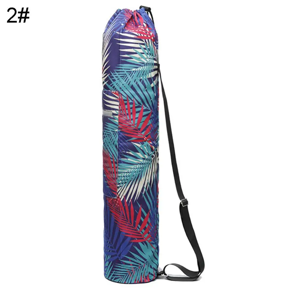 Portable New Drawstring Printed Canvas Gym Fitness Yoga Mat Carry Pouch Shoulder Bag