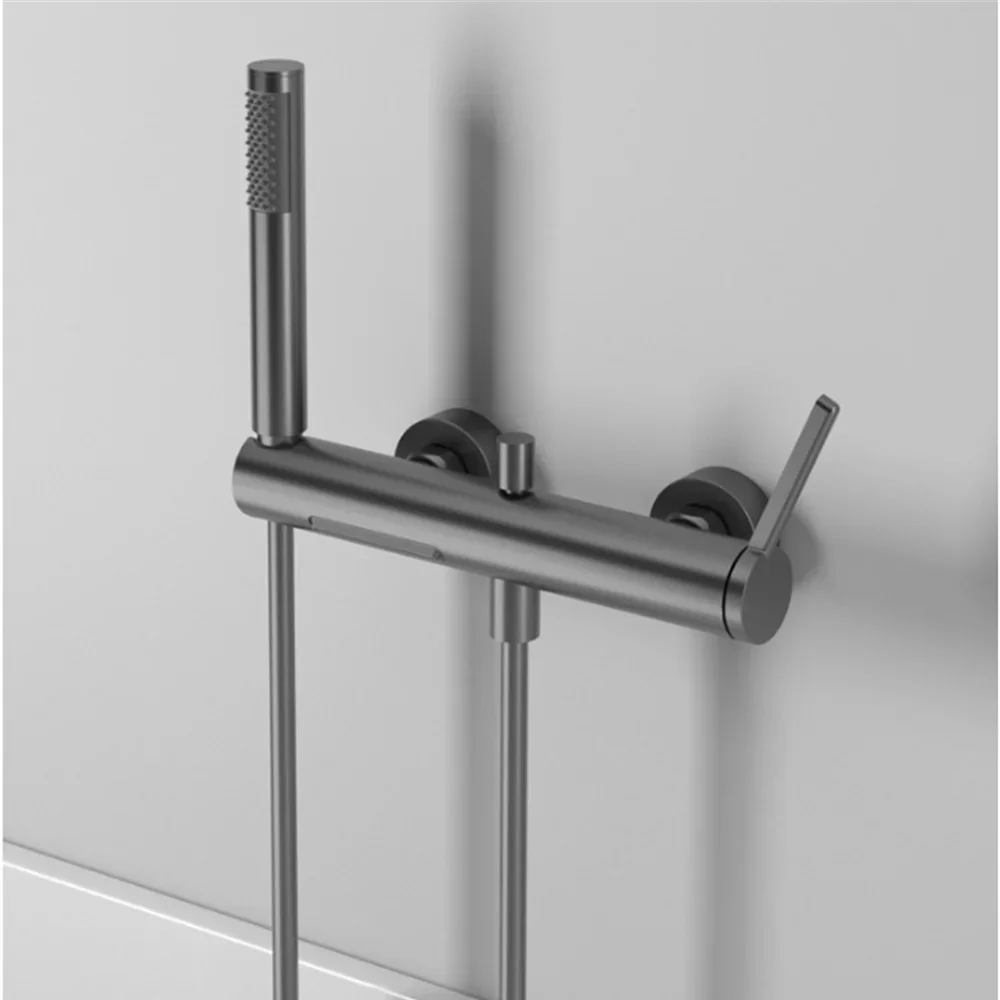 

Черный смеситель для ванны и душа, серый набор смесителей для ванны и душа, настенный латунный матовый золотой смеситель для ванной комнаты, латунь