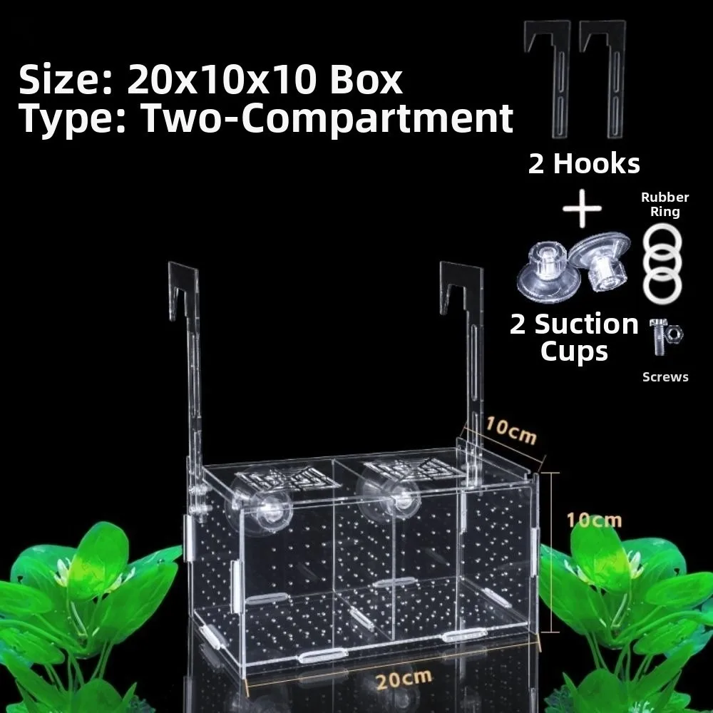 1 Stück Kleine Fischzuchtbox, Transparente Aquarium-Isolationsbox, Brutkasten mit Haken
