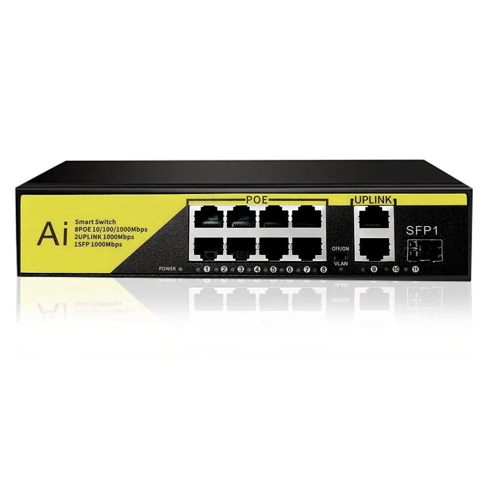 

POE Gigabit Switch 4/8/16 Ports 100Mbps 1000Mbps Network Ethernet Russia Overseas Low Prices Free Shipping