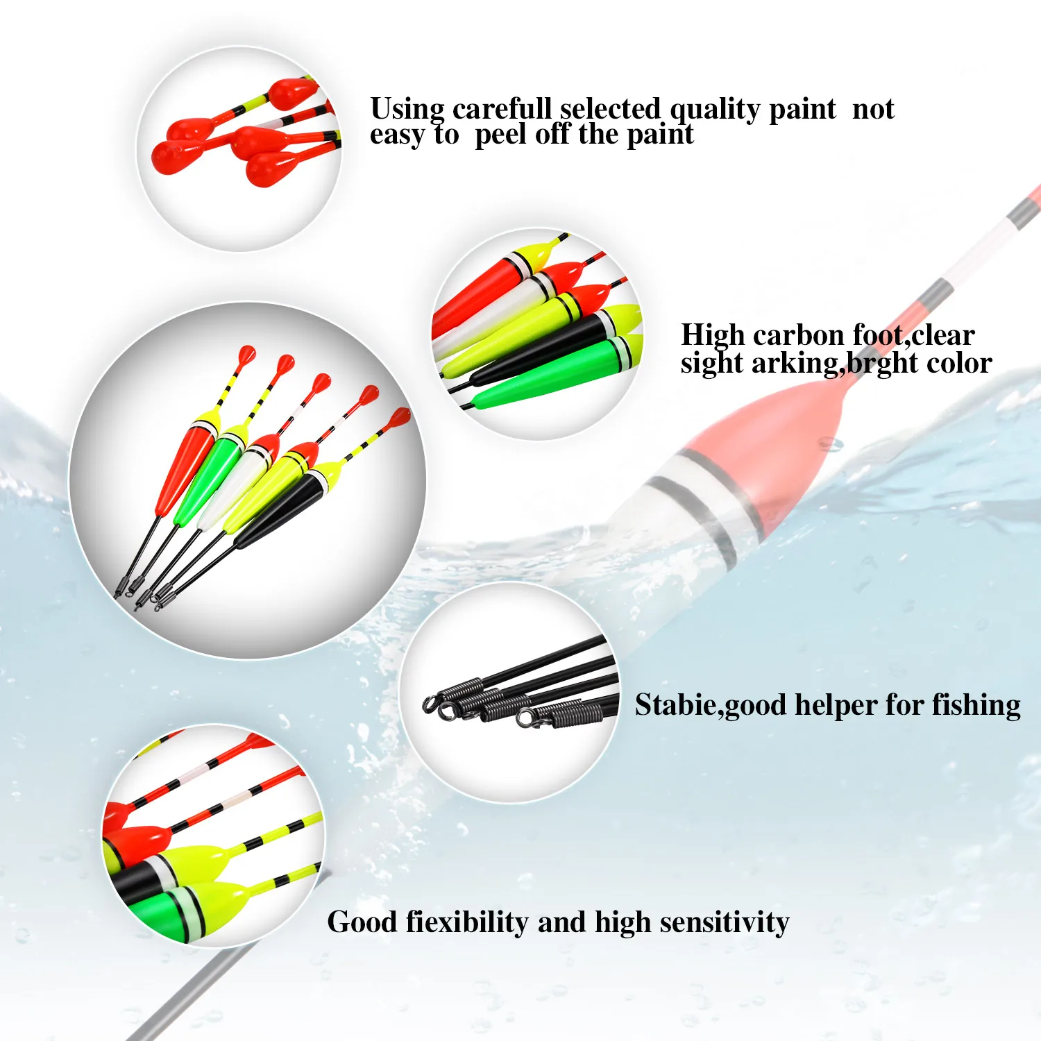 Sougayilang-عوامات صيد الأسماك ، صيد الأسماك ، عوامة صيد صينية ، تيبل ، إكسسوارات البدلة ، 5 طرق لكل حصة