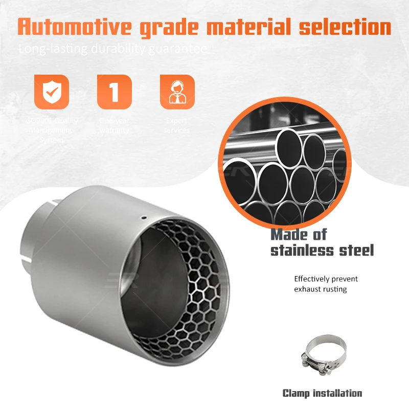 1PC Universal Matte Stainless Steel Exhaust Tips Modify For Car Decoration Accessories Upgrade Muffler Pipe Tail Tip Nozzles