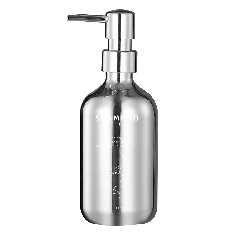 500ml Shampoo Bottle Electroplating PET Press Type Lotion Empty Bottle Bathroom Shower Gel Large-Capacity Soap Dispenser New