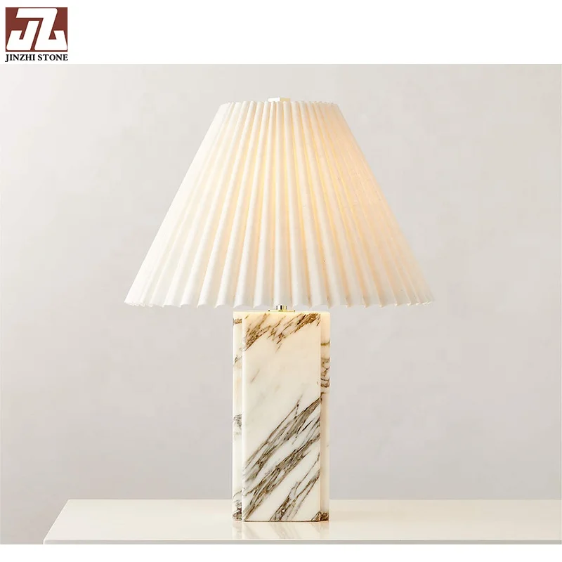 

High Quality Luxury Classic Polished Made China Modern Contemporary Side Table Lamp Export Calacatta Marble Fashion 5 Year