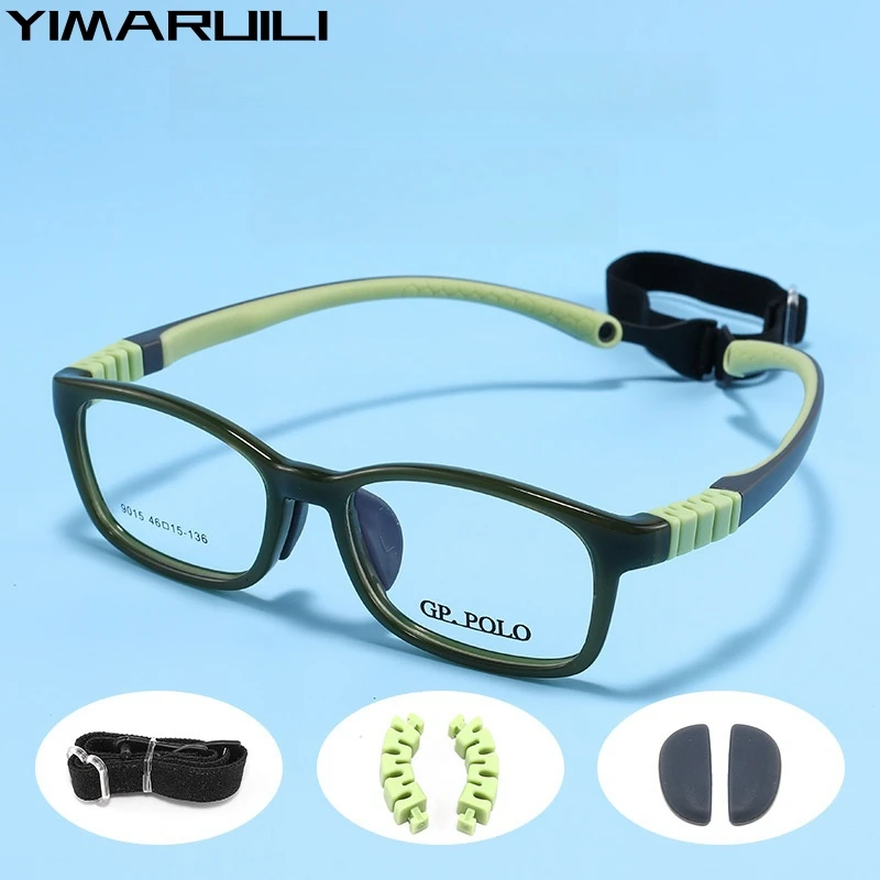 YIMARUILI New Ultralight Silicone Children Eyeglass Frame Boy Fashion Safety Kids Optical Prescription Glass Frames Girls 9015ET