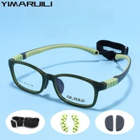 YIMARUILI, nuevo marco de gafas ultraligero de silicona para niños, monturas de cristal graduadas ópticas de seguridad a la moda para niños y niñas 9015ET