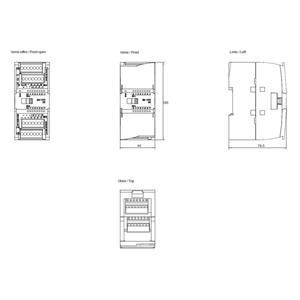 الإخراج الرقمي الصناعي 6ES7222-1BH32-0XB0 وحدة 16 DO 24V DC الترانزستور 0.5A PLC وحدة تحكم لأنظمة الأتمتة