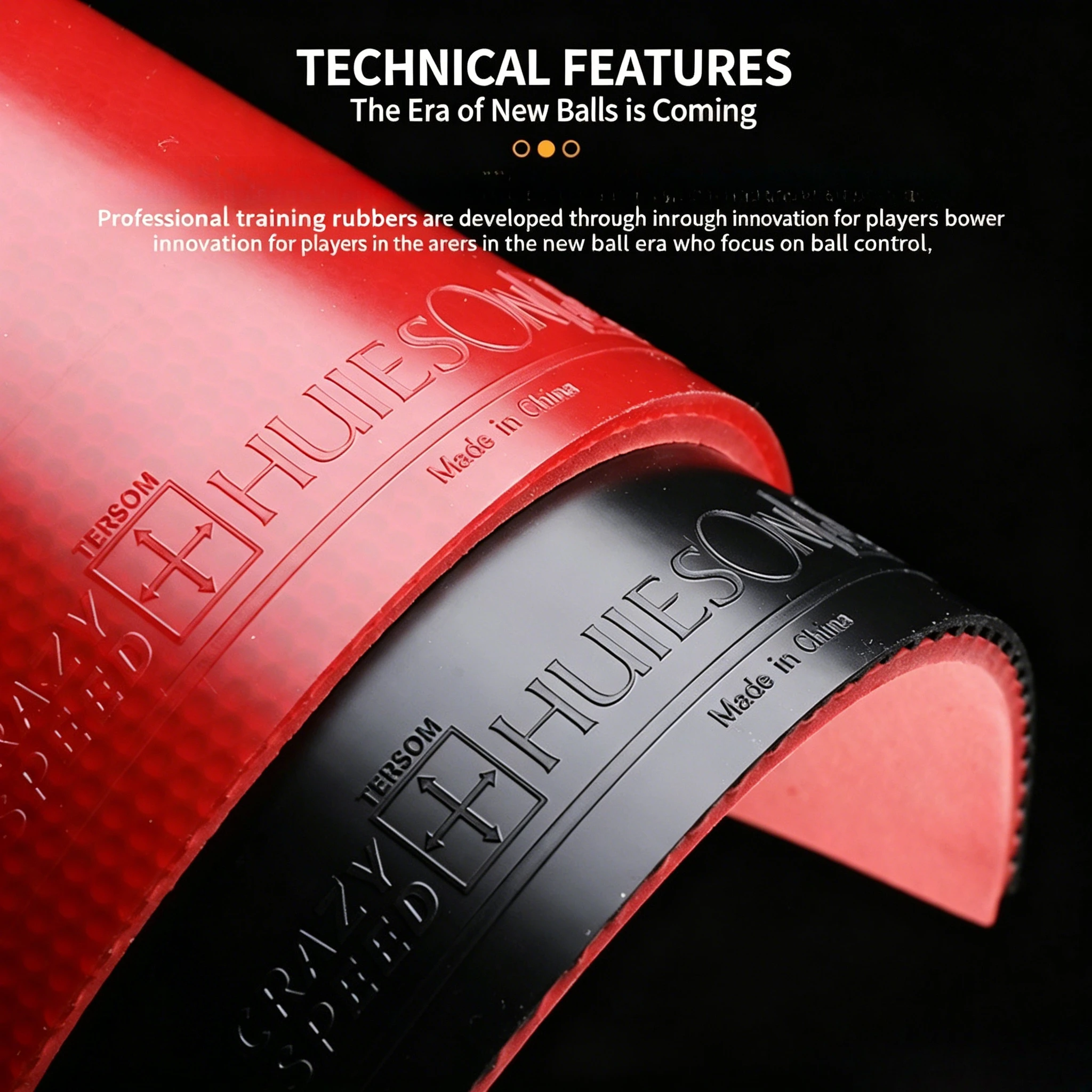 

Huison CRAZY SPEED Training Ping Pong Rubber ITTF Approved Table Tennis Rubber Sheet with High Elasticity Sponge No Packaging