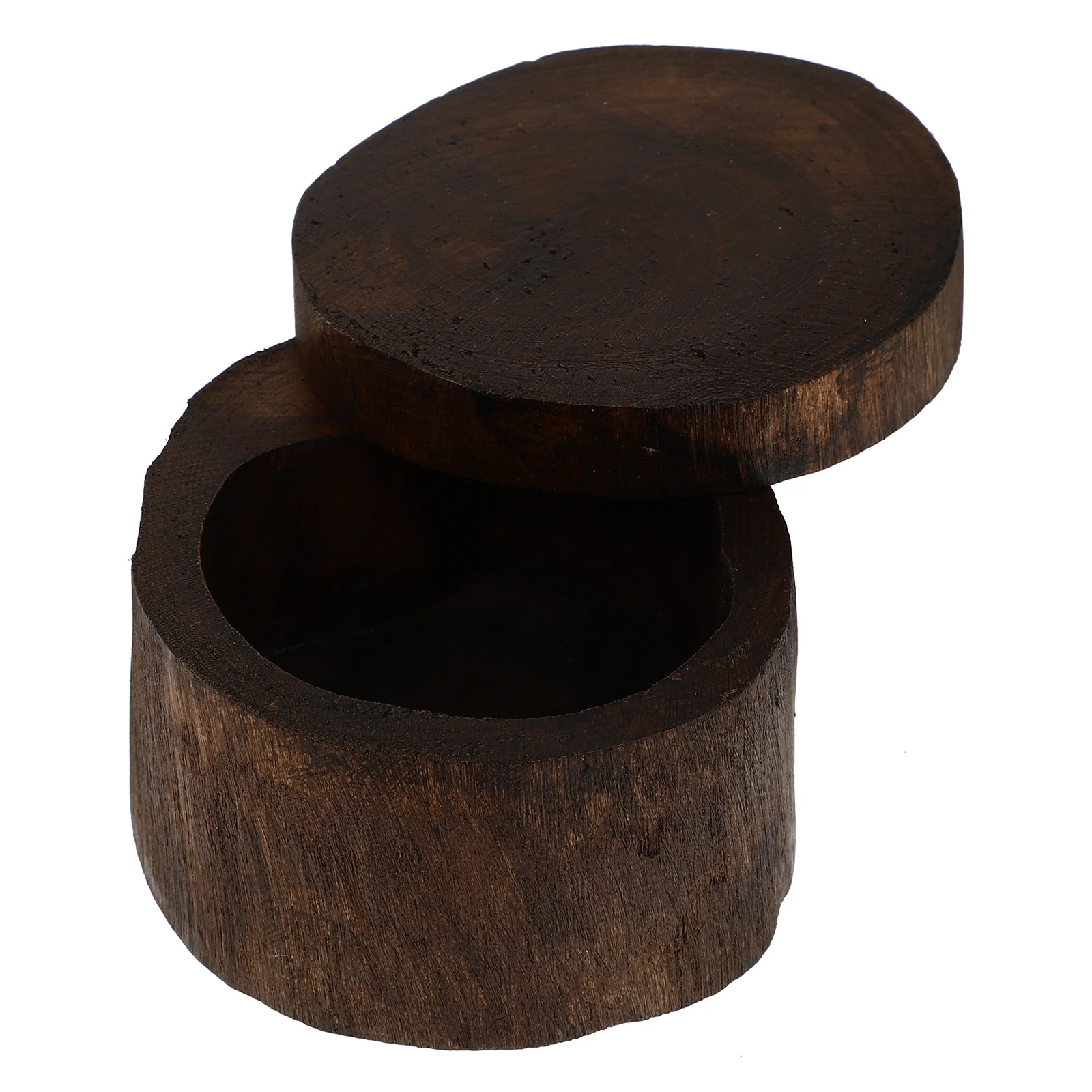 

1Pcs Retro Round Jewelry Box Solid Wood Craft Container for Bracelets Rings Earrings Home Use Southeast Asian Box