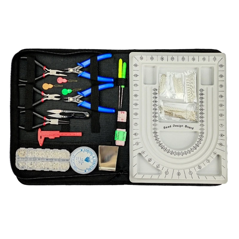 

Jewelry Creation Set Beading Supplies Handmade Jewelry Crafting Set with Multi Size Needle Caliper Awls Scissors Dropship