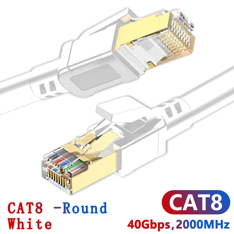 HENGSUR CAT8 Ethernet-Kabel 40 Gbit/s 2000 MHz RJ45 10 M 20 M 30 M Netzwerk-Internet-Patchkabel für Modem-Router-Kabel Ethernet CAT 8 4