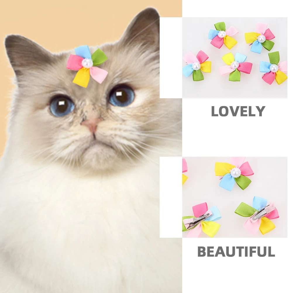 

10pcs Five Petal Flower Clips Durable Grooming Accessories Dog Hairpins Hairpins Fashionable Barrettes