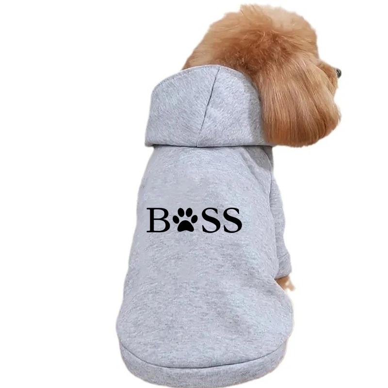 

Pet Dog Hoodies Autumn and Winter Season Large Dog Clothes BSS Text Pattern French Bulldog Labrador Jacket Clothing