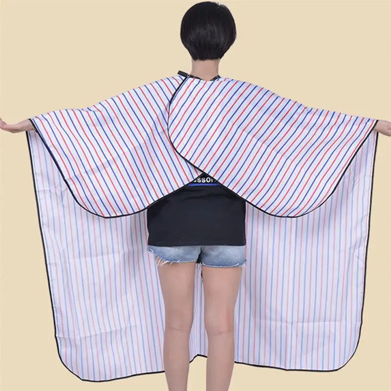 Striped Hairdressing Cape Professional Hair- Salon Barber Cloth Wrap Protect Gown Apron Waterproof Cutting Gown Styling