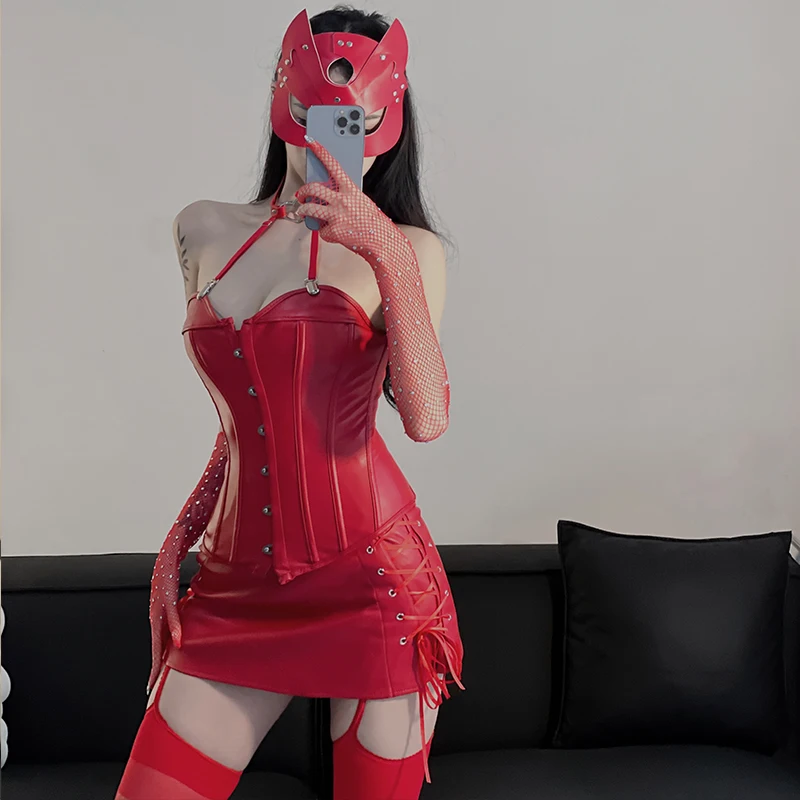 

Sexy Girl Queen Costume Set for loween Night Club Pure Desire Cosplay Outfit Fem Broaasters Stage Performances