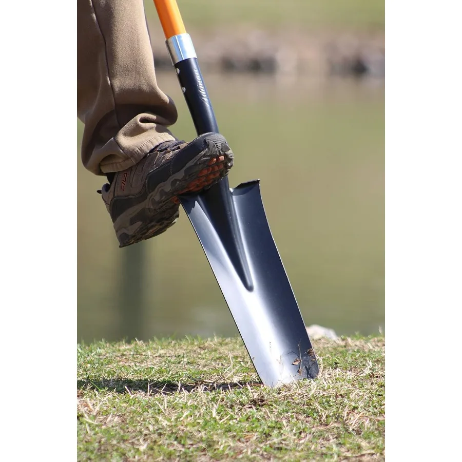 مجرفة Ashman Drain Spade 2 Pack 48 بوصة بمقبض طويل مع مقبض D ومقبض متين مع شفرة معدنية سميكة Multipu