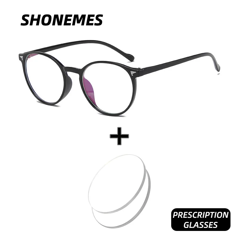 

SHONEMES круглые очки по рецепту, классические мужские и женские очки, черные черепаховые оптические очки с защитой от синего света, очки для близорукости/дальнозоркости