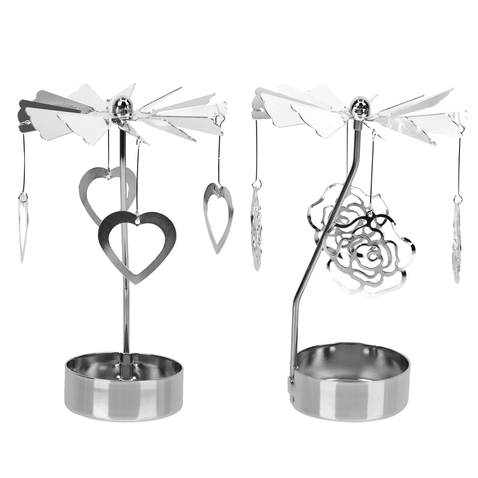 

2Pcs Metal Candlestick Exquisite Iron Decorative Holder Romantic Valentine's Day Home Party Tabletop Ornament Iron Holder