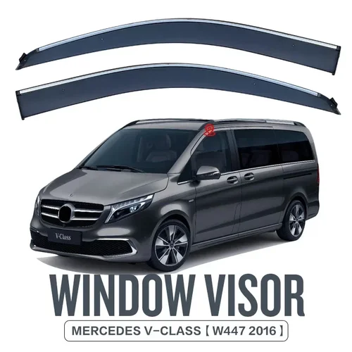 Apto para BENZ V250 V260 V300 Vito Viano W639 W447 visera de puerta ventana toldos refugios parasoles sol lluvia Deflector de viento