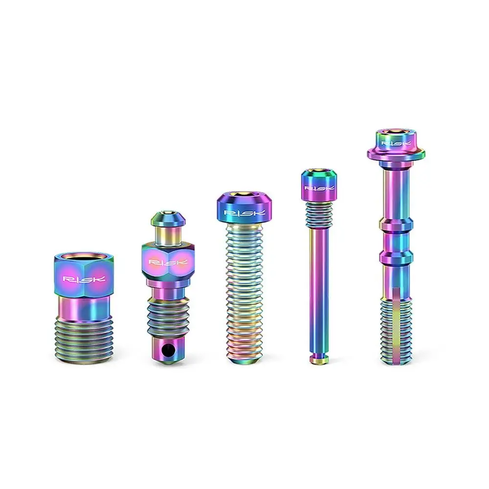 1 Set Titanium Alloy Bicycle Oil Disc Screws Multicolor Gold Bike Accessories Split Oil Tank Fixing Bolts Screw Retainer Pin