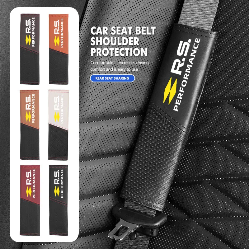 For Renault Leather Splicing Car Seat Belt Shoulder Pad Velcro Universal RS Kadjar Captur Clio Megane 2 3 4 RS Koleos Logan