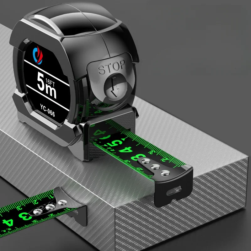 Podświetlana miarka z automatyczną blokadą – trwała i gruba, wytrzymała, profesjonalna miarka