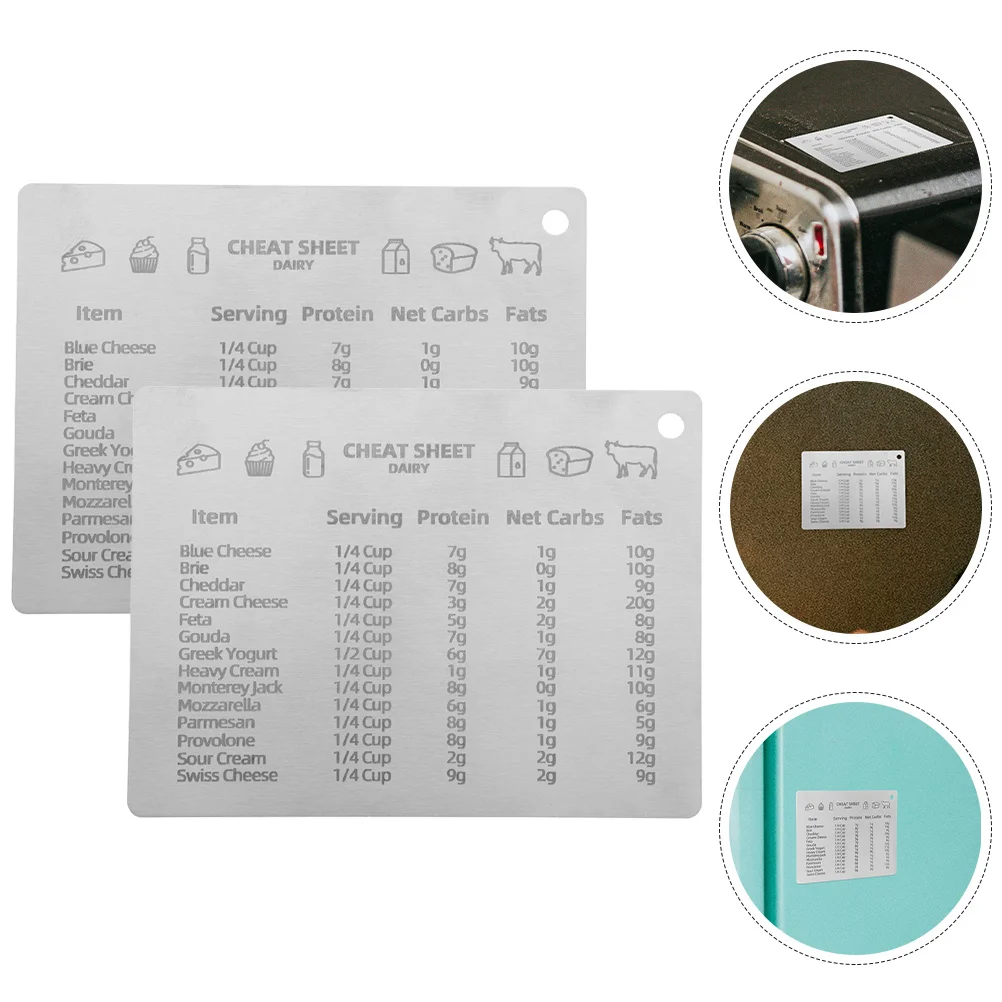 

2 Pcs Magnet Measurement Conversion Chart Kitchen Magnets Magnetic for Farmhouse Fridge Shopping