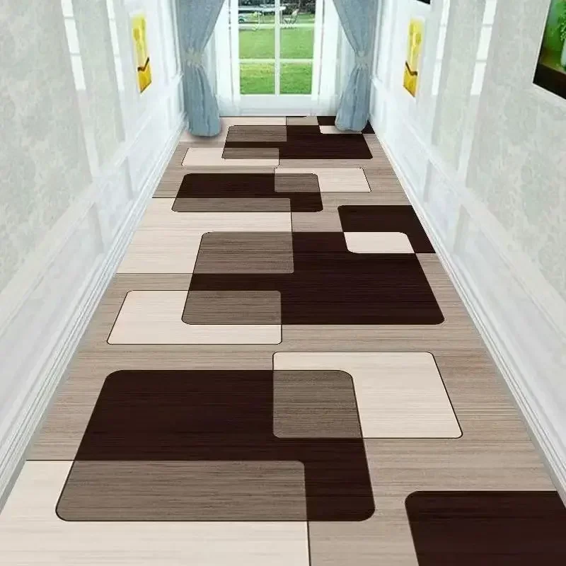 Luxury Diamond Pattern Carpet Runner Anti-Slip Stairway Hallway Rug Home Decor Corridor Aisle Wedding Entrance Light Design