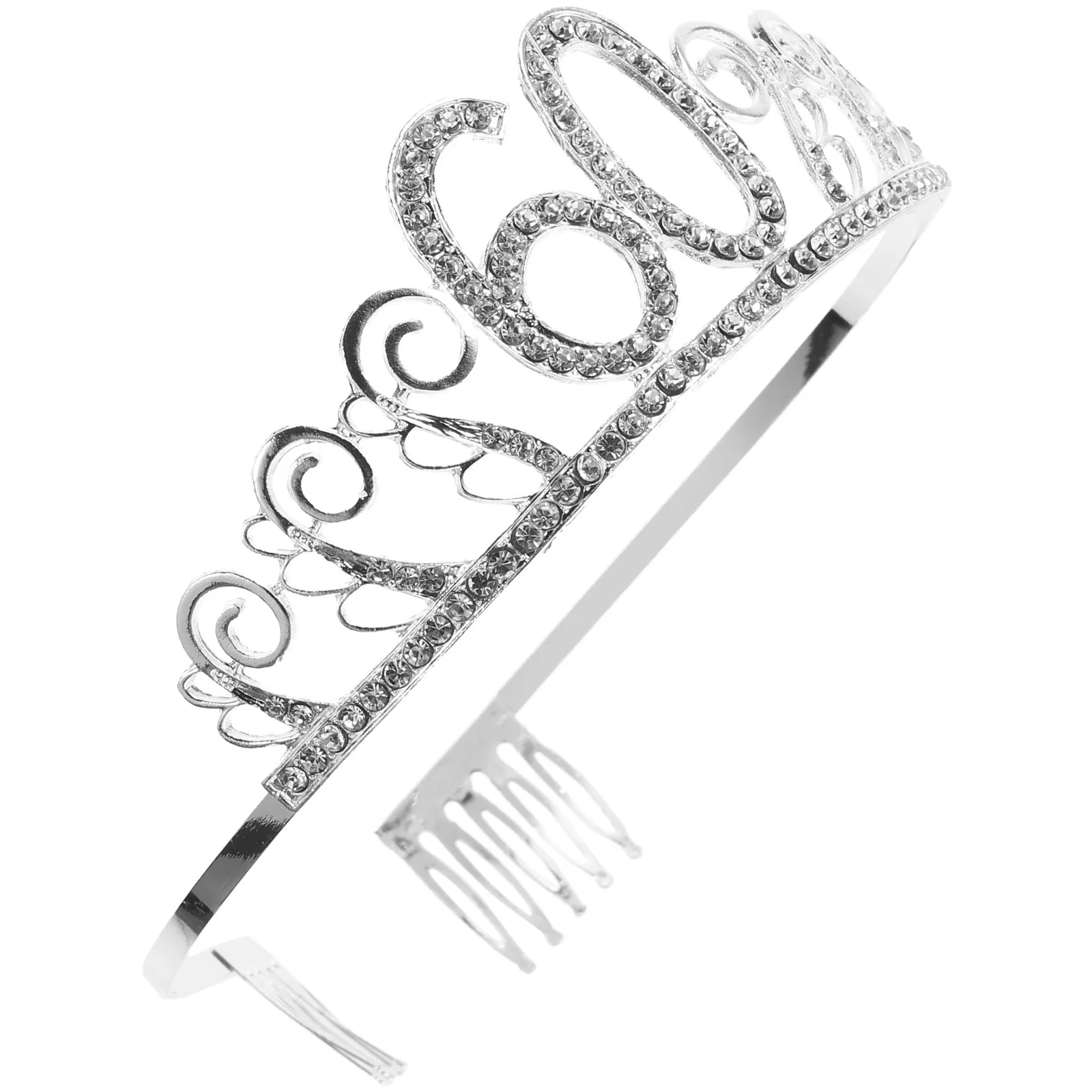 

Хрустальная тиара на день рождения, номер 60, расческа из сплава, Корона, вечерние повязка на голову, элегантный подарок на 60-й день рождения, корона, тиара, повязки на голову