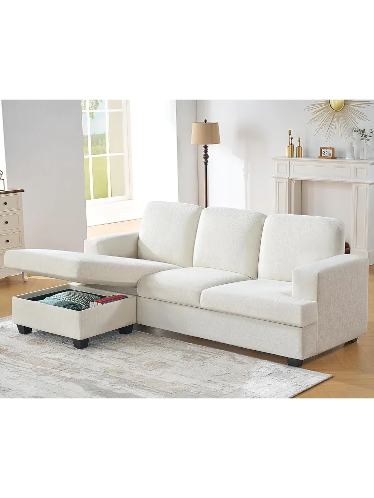 

88 Inch Reversible L Shape Sofa, Convertible Sofa with Storage, L Shape Couch with Chaise, Comfy Couches for Living Room,