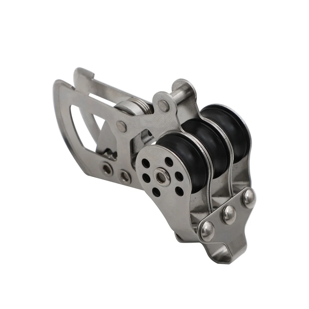 For Sailing Applications Stainless Steel Pulley Sailboat Rope Pulley 304 Stainless Steel Secure Locking Mechanism